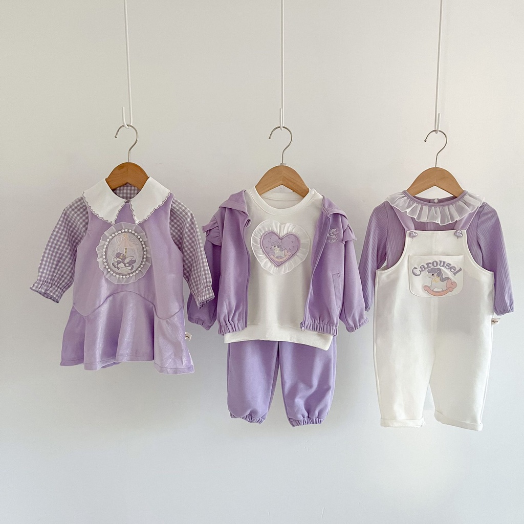 Bộ Áo Thun Tay Dài Có Nón + Quần Legging Thể Thao Thời Trang Cho Bé Gái 2412