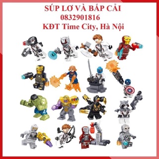Lele minifigures combo 16 nhân vật Avenger End Game biệt đội siêu anh hùng - Đồ chơi lắp ráp xếp hình thông minh