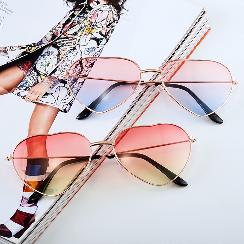 Kính trái tim Gọng kim loại viền mỏng Màu sắc đáng yêu D144