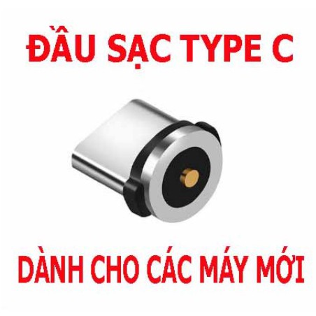 Cáp sạc nam châm dây phát sáng đầu Type C | Dài 1M -2M, Xoay 360