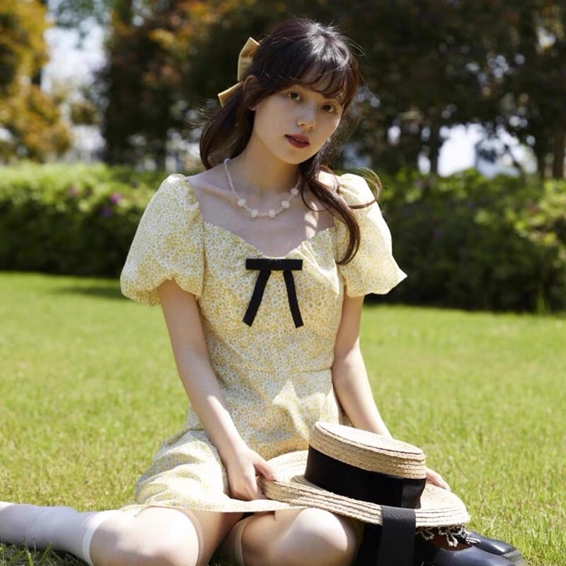 Đầm hoa vàng Ledin