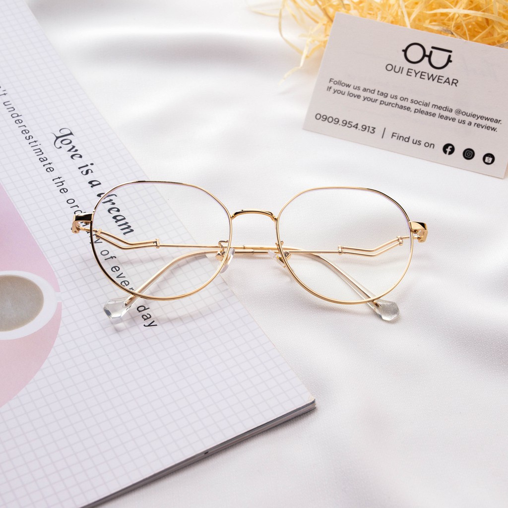 Gọng kính cận kim loại tròn gợn sóng CK0014
