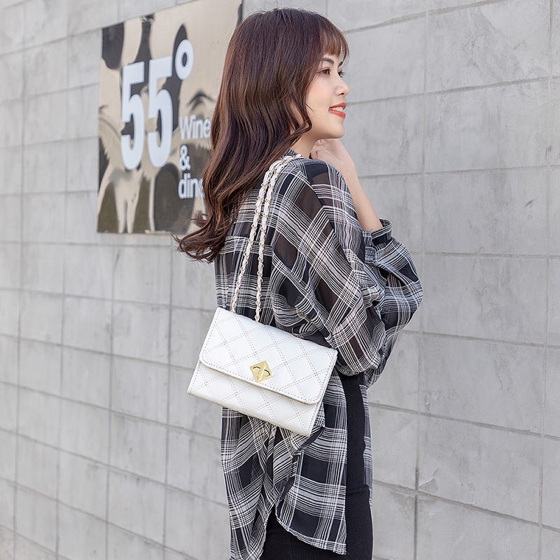 Túi Xách Nữ Túi Xách Da PU Phối Dây Xích Đeo Vai Sành Điệu Hợp Thời Trang Cho Nữ