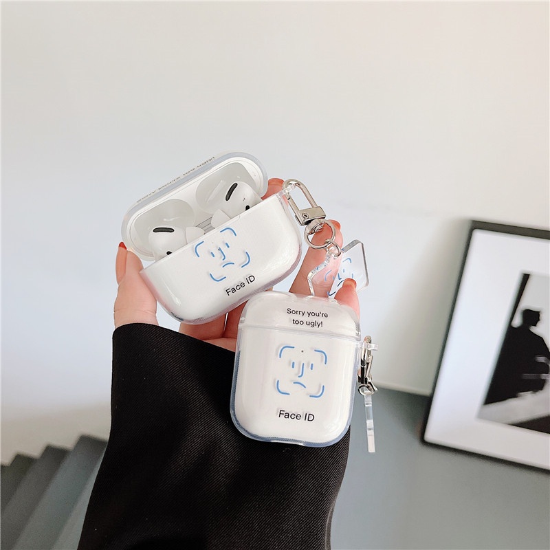 Vỏ Bảo Vệ Hộp Sạc Tai Nghe AirPods3 airpods2 pro Kết Nối Bluetooth Không Dây Họa Tiết Khuôn Mặt Sáng Tạo