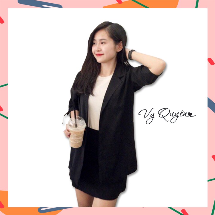 Áo Blazer Dáng Suông Tay Lỡ Rút Dây Cá Tính