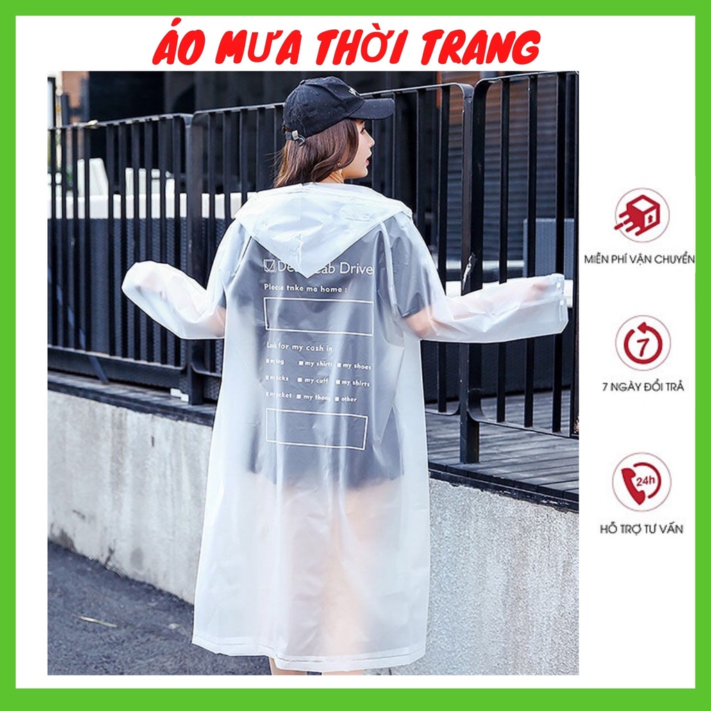 Áo mưa măng tô 1 người thiết kế cho nam và nữ phong cách thời trang người lớn kiểu dáng Hàn Quốc