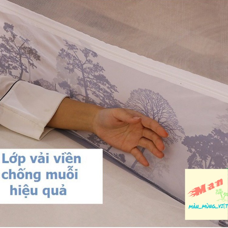 (giá sỉ) Màn chụp tự bung đỉnh vuông cường an - Mẫu mùng chụp tự bung có viền chân chống muỗi tuyệt đối