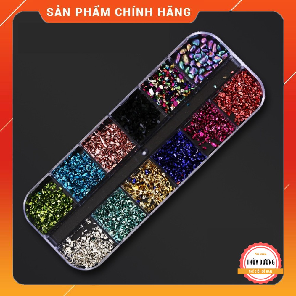 Xà cừ vụn màu tráng gương trang trí móng chuyên dùng làm nail