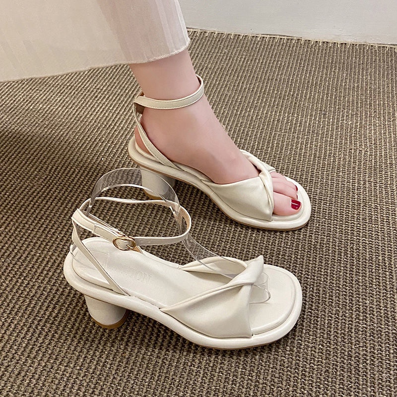 Giày Sandal Cao Gót Phong Cách Hàn Quốc Thời Trang Mùa Hè Kiểu Mới