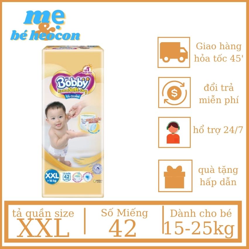 [Tặng 4 Miếng] Tả Quần Bobby Cao Cấp XXL46 + Siêu Mềm + Hàng Chính Hãng + Mevabeheocon123