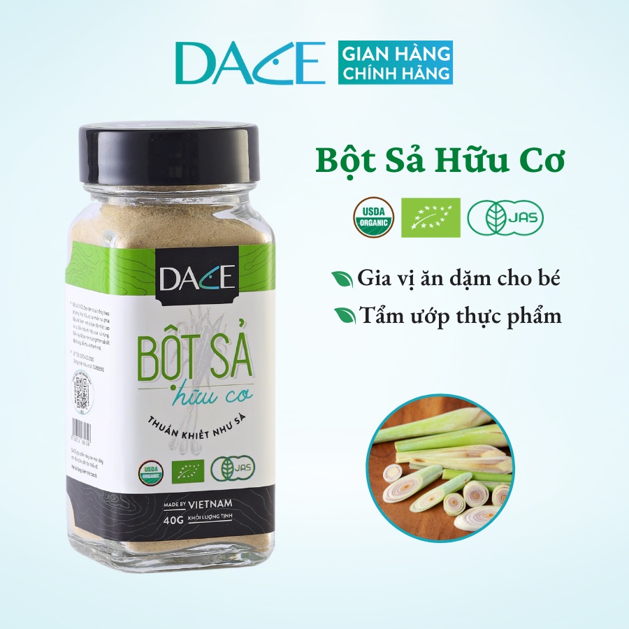 Bột Sả Hữu Cơ DACE - Chứng Nhận Organic USDA, EU, JAS - Phù Hợp Cho Trẻ Ăn Dặm