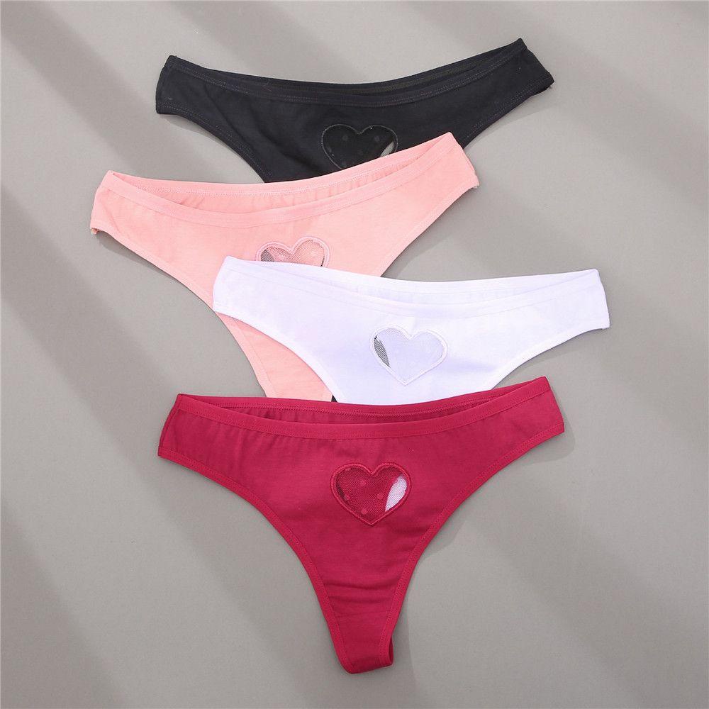 Quần Lót Ren Thoáng Khí Họa Tiết Trái Tim Quyến Rũ Cho Nữ