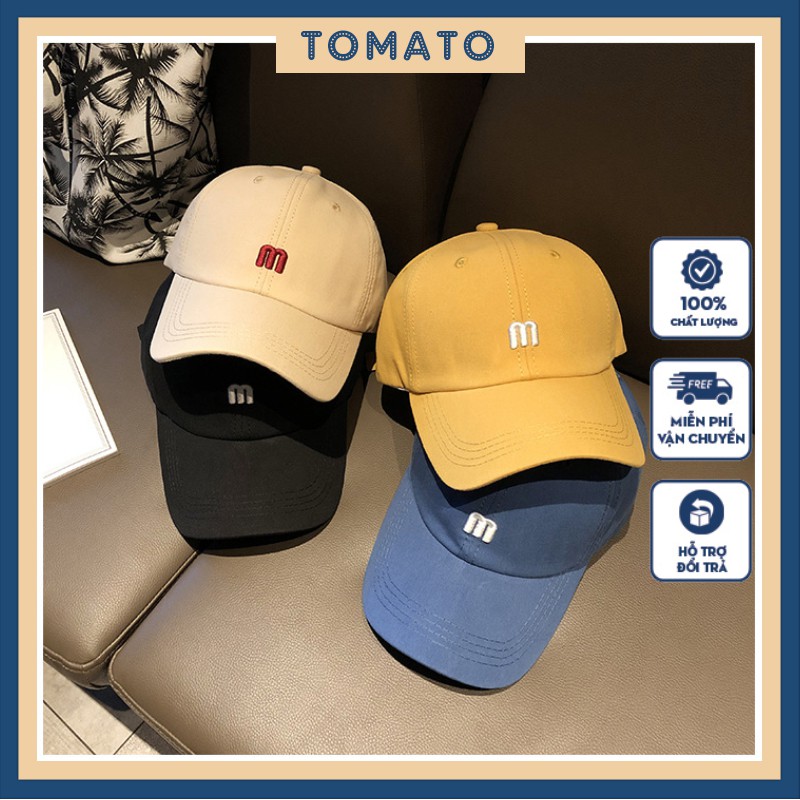 Mũ Lưỡi Trai Thiêu Chữ M Trơn, Nón Kết Nam Nữ Unisex Ulzzang Hàn Quốc - Mũ Phớt Nhiều Màu Phong Cách Hàn Quốc T32