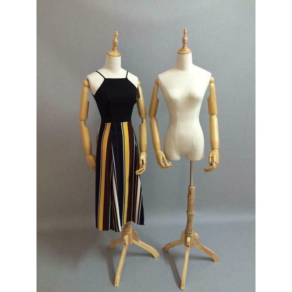 manocanh gỗ nữ-thân canh cao cấp được làm từ nhựa kết hợp thạch cao bọc ở ngoài 1 lớp vải mềm mịn