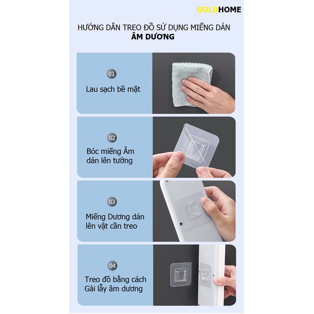Cặp Miếng Dán Gắn Tường Đa Năng Trong Suốt Chịu Lực Lên Đến 3KG - Treo Đỡ Đồ Dùng Ổ Cắm Điện, Tranh Ảnh