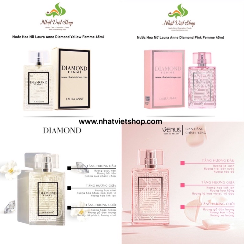 Nước Hoa Nữ Laura Anne Diamond Femme 45ml