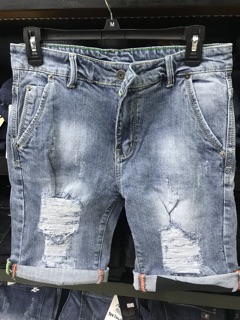 Short jean rách xanh đậm