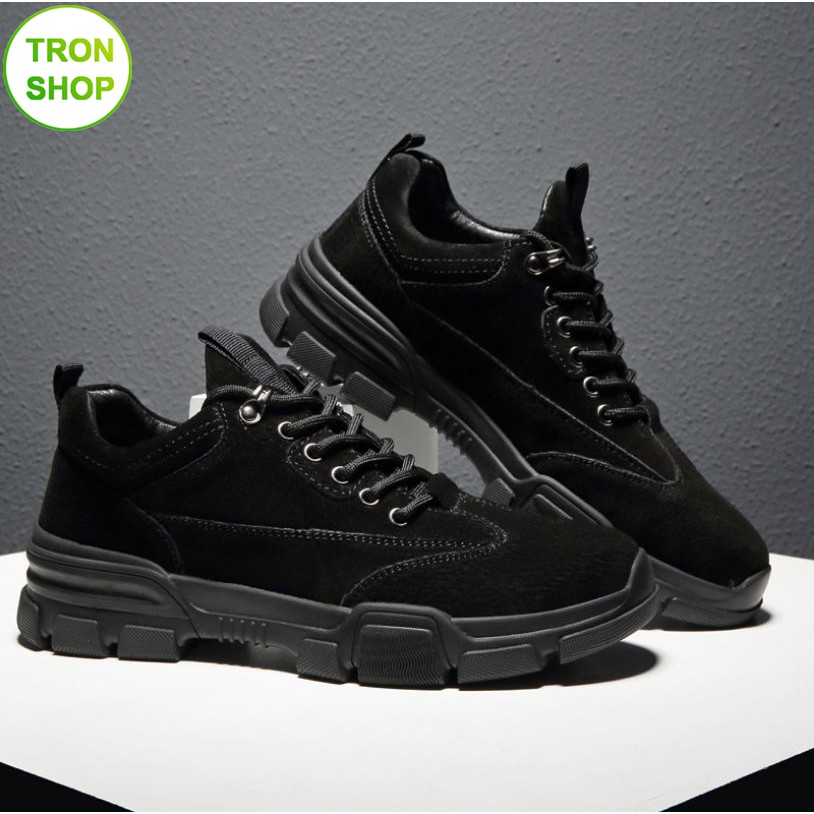 Giày sneaker nam full xám kiểu da lộn TS390 Tronshop | BigBuy360 - bigbuy360.vn