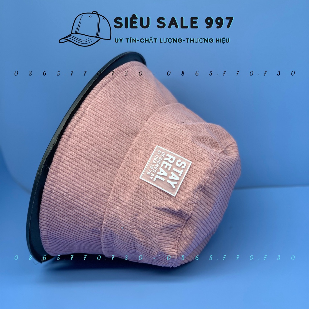 NÓN BO CỤP STAY READ NHUNG GÂN LOGO THỜI TRANG NAM NỮ FORM ĐẸP HÀN QUỐC