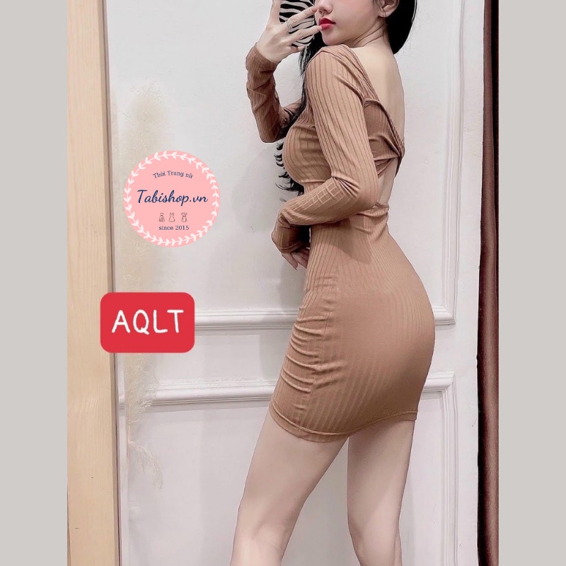 Đầm body tay dài hở lưng Tabishop Váy dự tiệc ôm sexy cho nữ sang chảnh | WebRaoVat - webraovat.net.vn