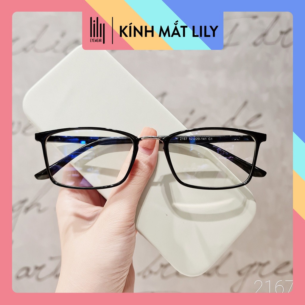 [Mã SKAMCLU8 giảm 10% cho đơn từ 100K] Gọng kính cận mắt vuông thời trang nam nữ Lilyeyewear 2167