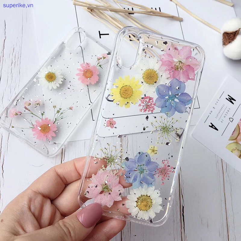Ốp điện thoại trang trí hoa khô thủ công dành cho iphone 12 11 Pro Max XS MAX XR 6 6S 7 8 Plus SE2020 | BigBuy360 - bigbuy360.vn