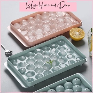 Khay làm đá tủ lạnh bằng nhựa hình chữ nhật- Khay 33 viên đá tròn -Lyly