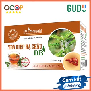 Trà Diệp hạ châu ĐB dược liệu sạch chuẩn GACP, Mát gan, giải độc gan Hộp 20 túi lọc tiện lợi