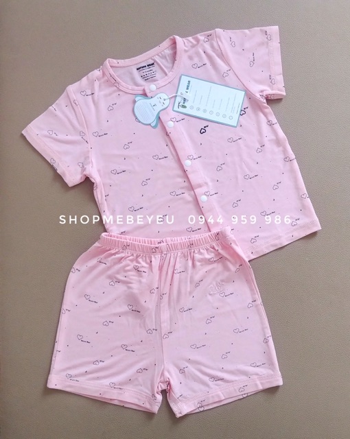 Bộ cộc tay cài thẳng  hãng nature wear chất bamboo cho bé