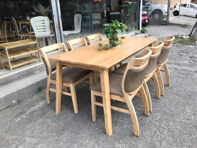 Bộ bàn ăn Sala 6 ghế màu gỗ (Freeship nt HCM, Dĩ An, Biên Hoà)