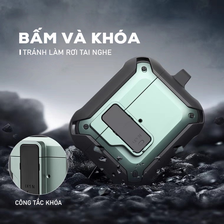 Vỏ case chống shock bảo vệ bao đựng tai nghe airpods 1 2 3 PRO