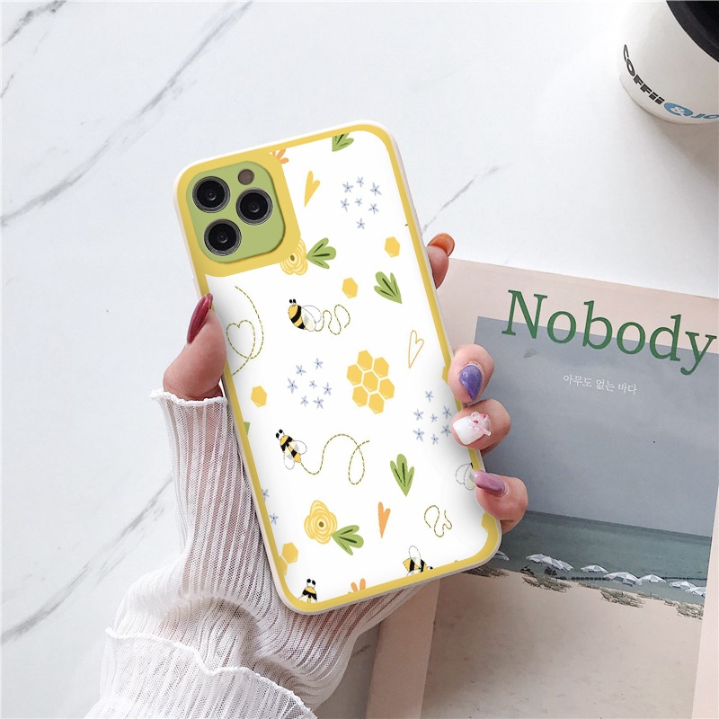 Ốp lưng iphone cạnh vuông lỗ camera ong nâu iphone 6/6splus/7/7plus/8/8plus/x/xr/xs/11/12/13/pro/max/plus/promax tr260