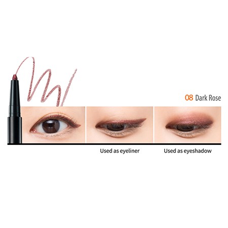 ♦Chì Kẻ Mắt lâu trôi Clio Gelpresso Waterproof Pencil Gel Liner màu 08 Dark Rose♦