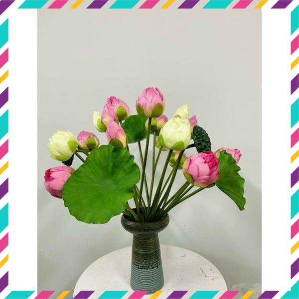 Hoa Sen BÁCH DIỆP QUAN ÂM _ Hoa Lụa Cao Cấp _Flower