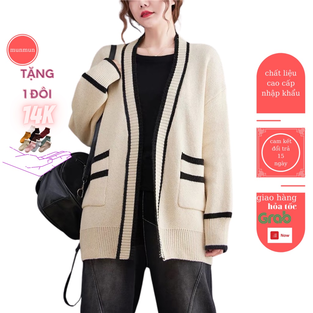 Áo khoác cardigan nữ,áo khoác len dệt kim dài tay kiểu mới munmun | BigBuy360 - bigbuy360.vn