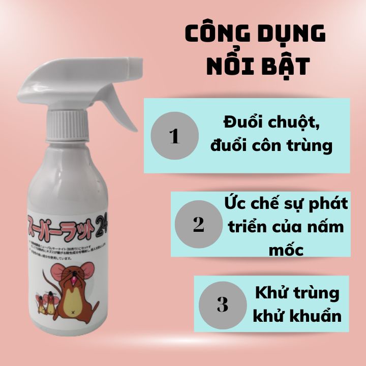 Bình xịt đuổi chuột hương bạc hà - xua đuổi chuột hiệu quả ở mọi nơi- xe hơi và nhà cửa