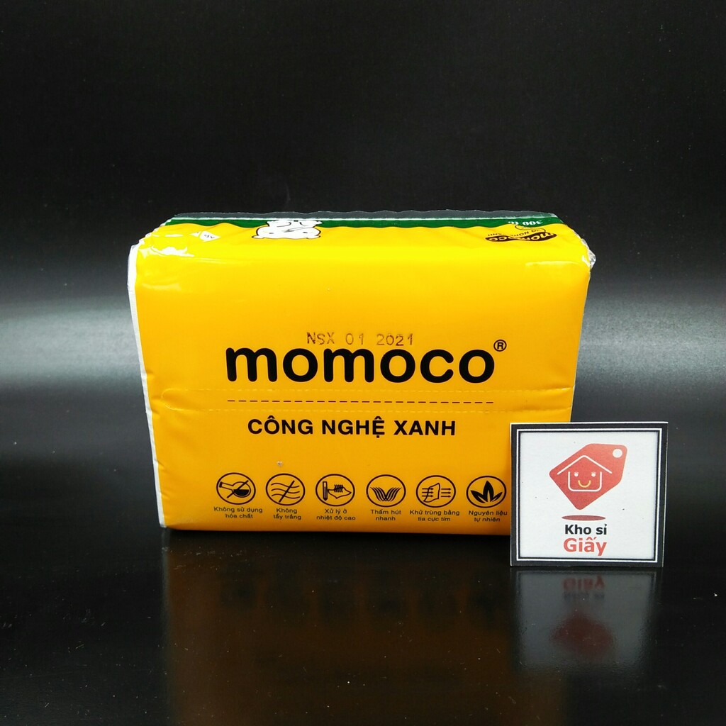 COMBO 10 BỊCH GIẤY RÚT 300 TỜ 3 LỚP MOMOCO DAI MỀM MỊN - Giấy rút trắng loại 1