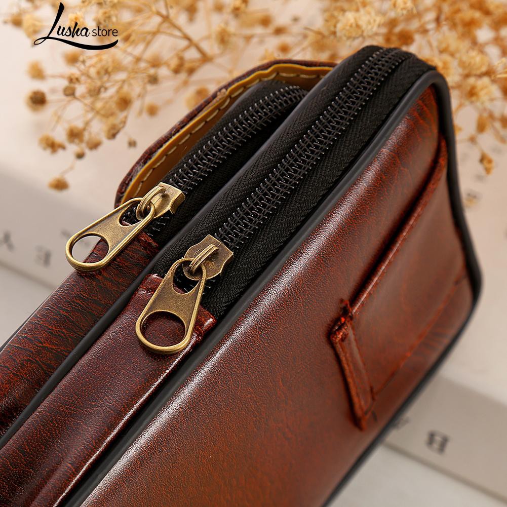 Im Lặng👔Túi Đựng Điện Thoại Đeo Thắt Lưng Bằng Da pu Hai Lớp Cao Cấp Đơn Giản Cho Nam | BigBuy360 - bigbuy360.vn