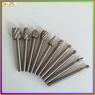 Bộ 10 mũi khắc, mài, làm lũa hss cao cấp