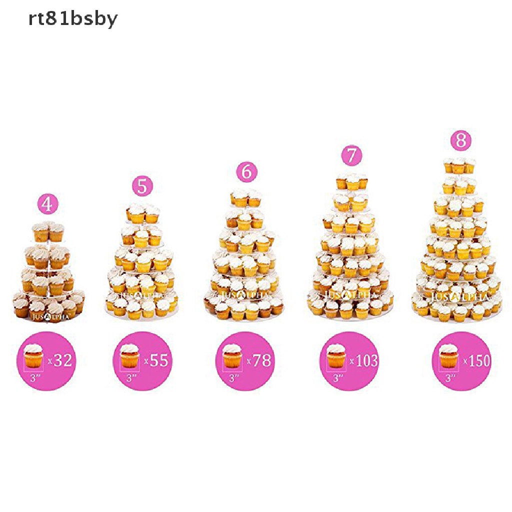 Giá Đỡ Trưng Bày Bánh Kem 6 Tầng Bằng Acrylic Trong Suốt rt81bsby Dành Cho Tiệc Cưới / Sinh Nhật