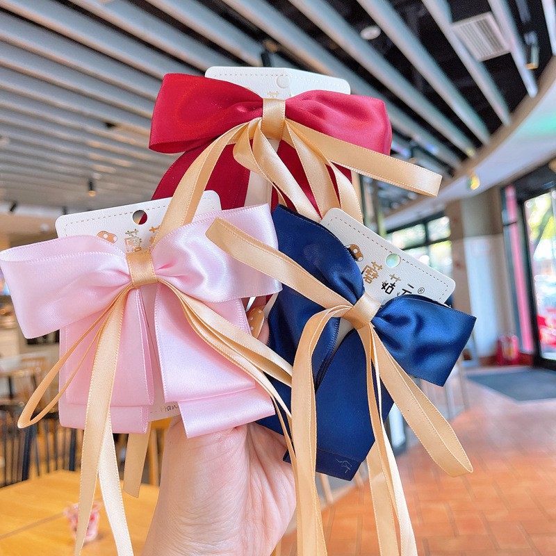 Kẹp Tóc Nơ Vải Ruy Băng Thời Trang