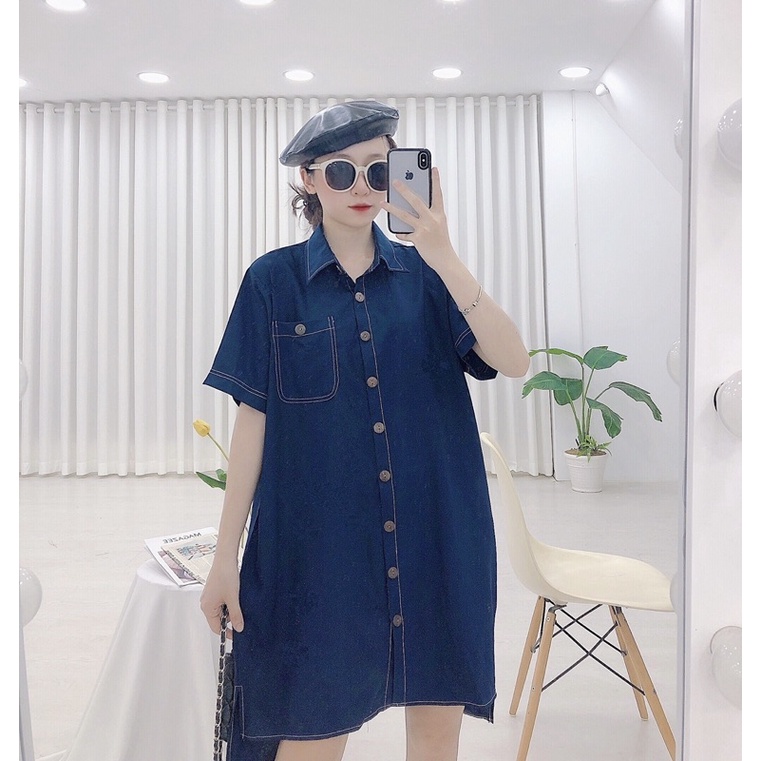 Đầm Suông ULLZANG SHIRT DRESS form rộng oversize