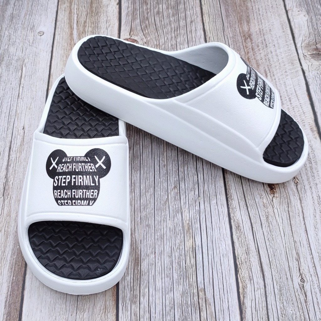 Dép bánh mì nam thời trang Bevis - quai ngang in hình đầu gấu hot siêu đẹp - đế đúc EVA siêu nhẹ êm chân BE209-2