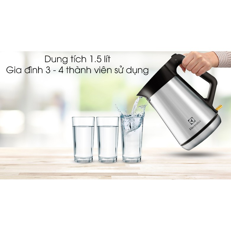 Bình siêu tốc Electrolux (Thụy Điển) EEK5604S 1.5 lít (Bảo hành 24 tháng chính hãng)