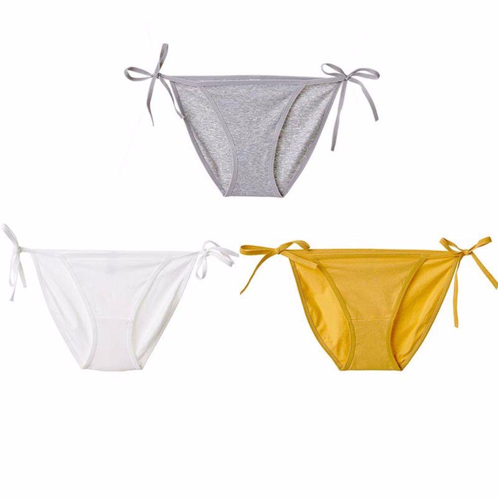 Quần Lót Cotton Lưng Thấp Thoải Mái Đính Nơ Phong Cách Nhật Bản Cho Nữ