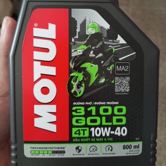 Nhớt motul cho xe máy xe số 3100 Gold 10W40 dung tích 800ml hàng chính hãng