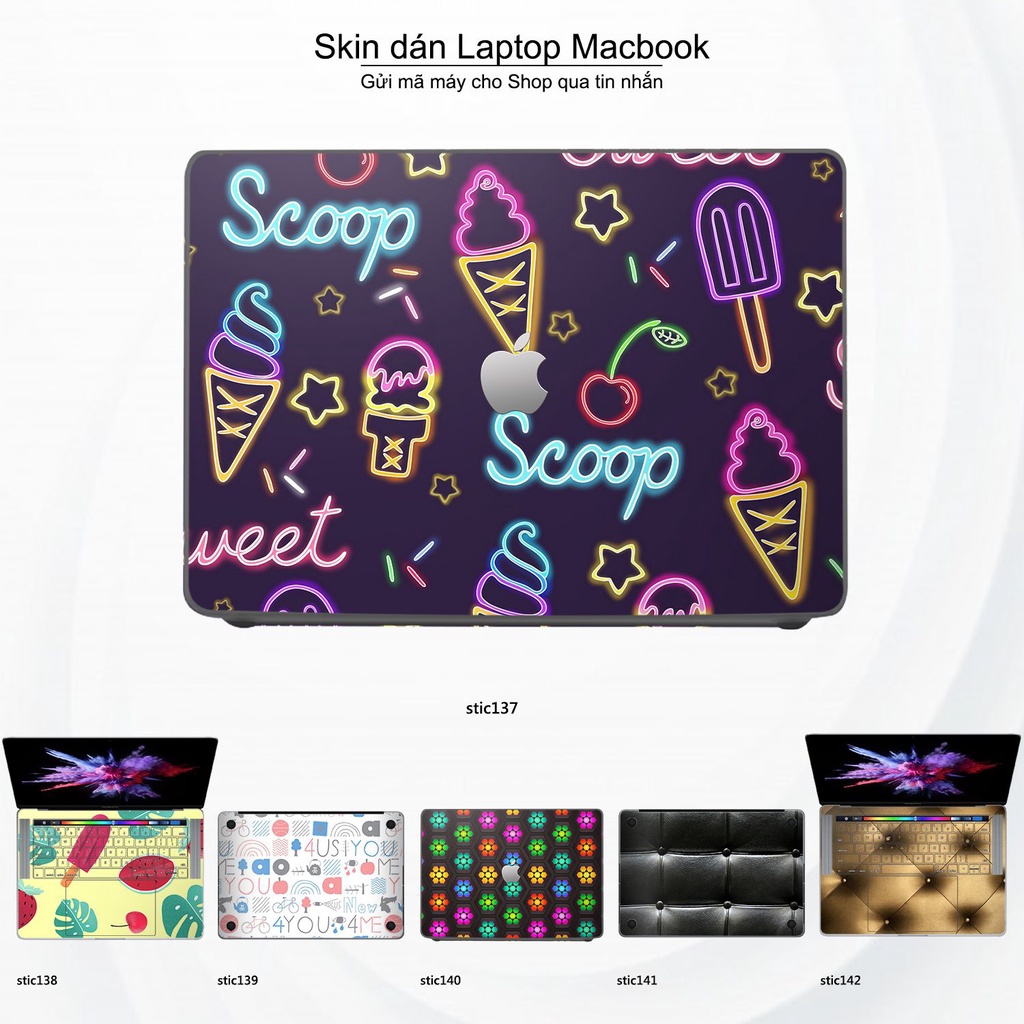 Skin dán Macbook mẫu Hoa văn sticker (đã cắt sẵn, inbox mã máy cho shop)