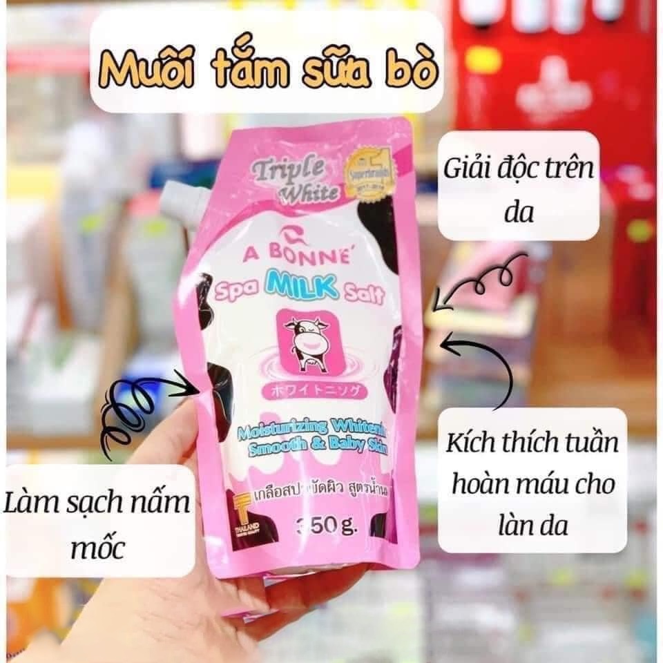 Muối Tắm Tẩy Tế Bào Chết Chiết Xuất Sữa Bò A Bonne Spa Milk Salt 350g Thái Lan