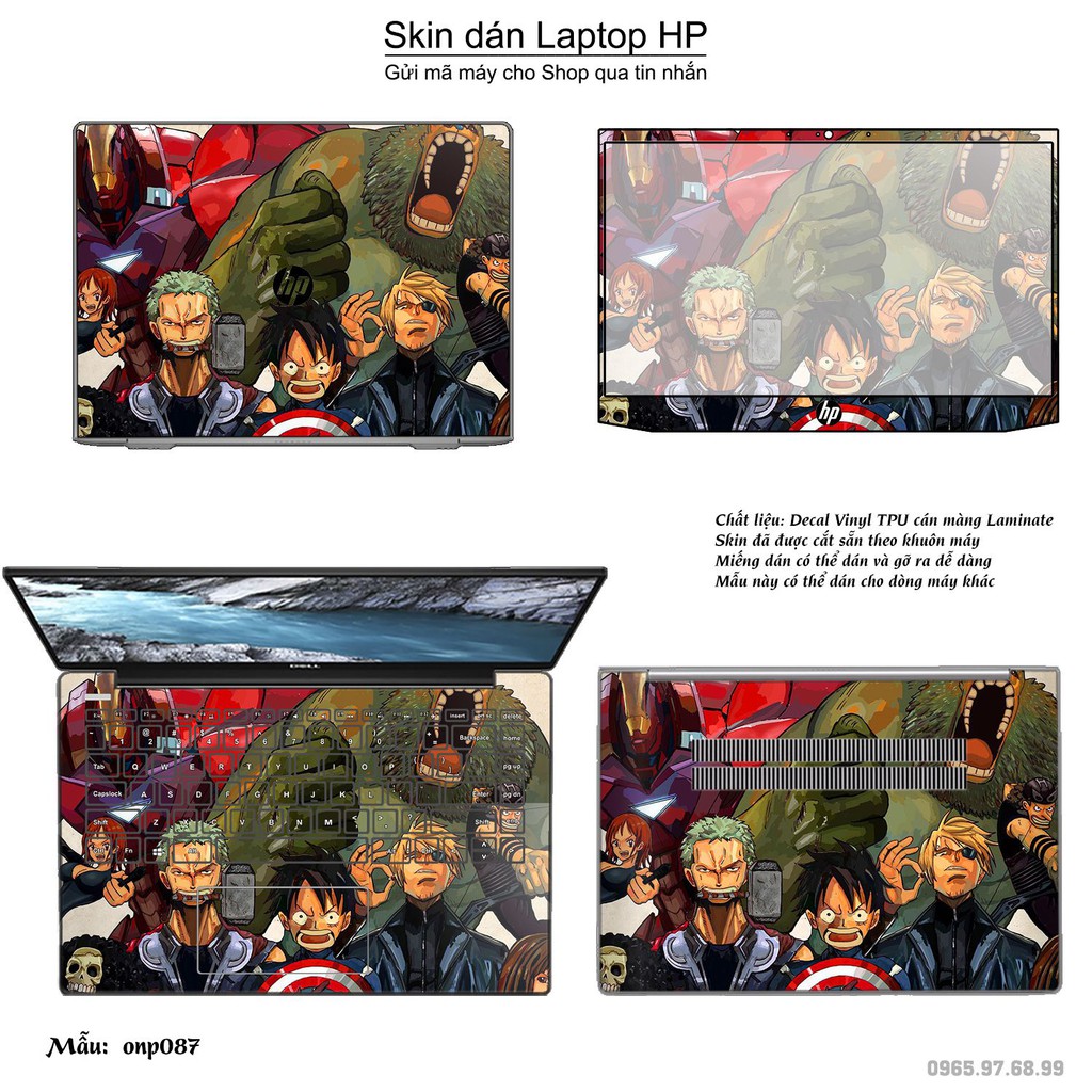 Skin dán Laptop HP in hình One Piece nhiều mẫu 7 (inbox mã máy cho Shop)