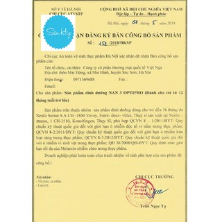 Sữa Nan Nga cho bé số 3 800g